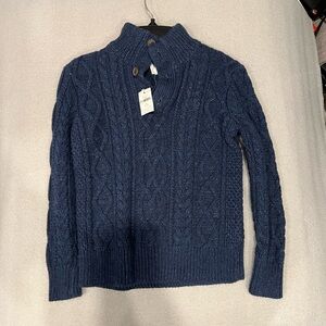 Boys Navy Cable Knit Sweater